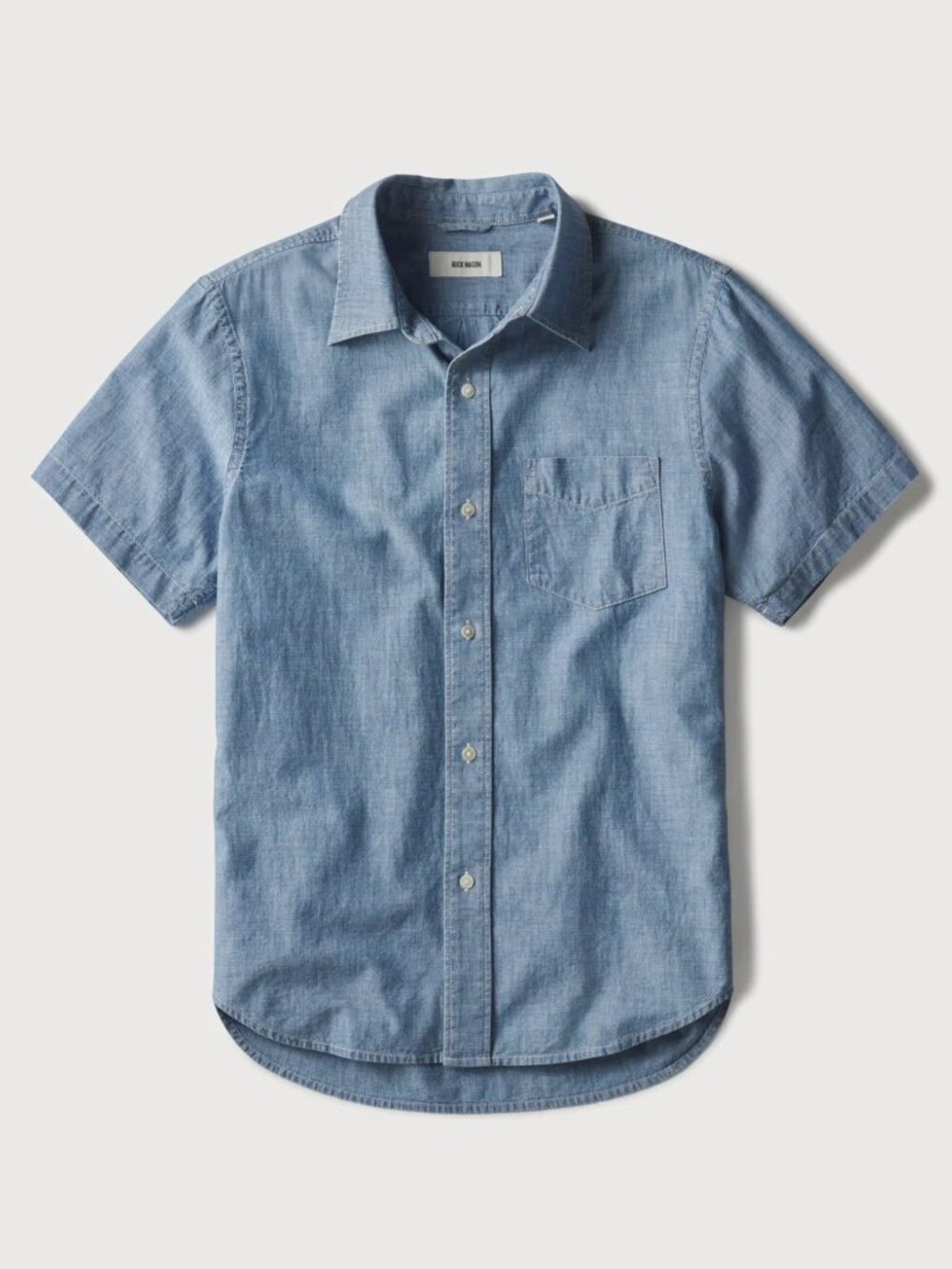 Buck Mason Cotton Linen Short Sleeve Men's  Chambray Shirt Large